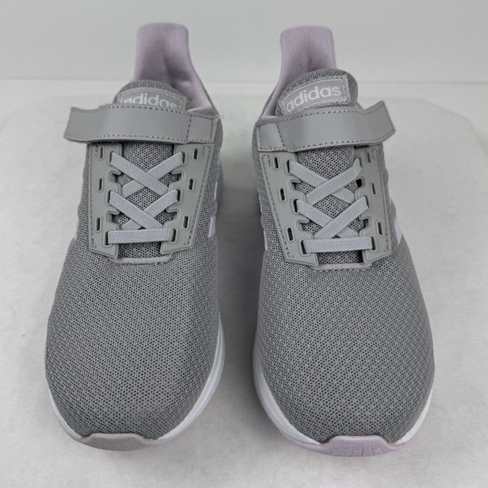 Adidas Cloudfoam Adiwear Sneaker Womens Size 2 Gray Pink White Hook Loop Closure - Picture 2 of 12